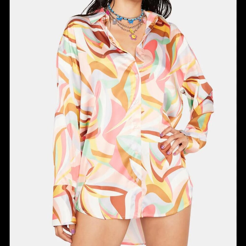 Cotton Candy LA Oversized Retro Shirt S